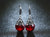Silver Round Garnet Drop Earrings