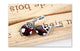 Silver Round Garnet Drop Earrings