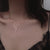 Sterling Silver Zircon Necklace Vertical Bar