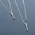 Sterling Silver Zircon Necklace Vertical Bar