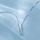 Sterling Silver Zircon Necklace Vertical Bar