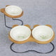 Pet Bowl Bamboo Shelf Ceramic