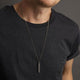 Black Rectangle Pendant Necklace Men