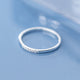Silver Zircon Round Geometric Ring