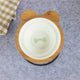 Pet Bowl Bamboo Shelf Ceramic