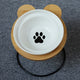 Pet Bowl Bamboo Shelf Ceramic