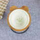 Pet Bowl Bamboo Shelf Ceramic