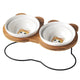 Pet Bowl Bamboo Shelf Ceramic