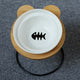 Pet Bowl Bamboo Shelf Ceramic
