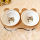 Pet Bowl Bamboo Shelf Ceramic