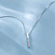 Sterling Silver Zircon Necklace Vertical Bar