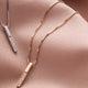 Sterling Silver Zircon Necklace Vertical Bar