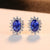 Natural Birthstone Royal Blue Oval Earring