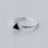 Sterling Silver Geometric Black Enamel Ring