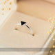 Sterling Silver Geometric Black Enamel Ring
