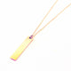 Black Rectangle Pendant Necklace Men