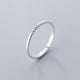 Silver Zircon Round Geometric Ring